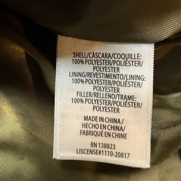 Cleo + Wolf Puffer Jacket Womens XL Green Quilted Retro Mountain Scene Back - Picture 7 of 7